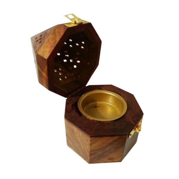 Wooden Pyramid Shape charcoal Burner - Image 2