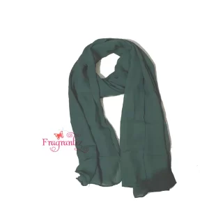 Dark Green Cotton Crape Hijab Stole / Shawl